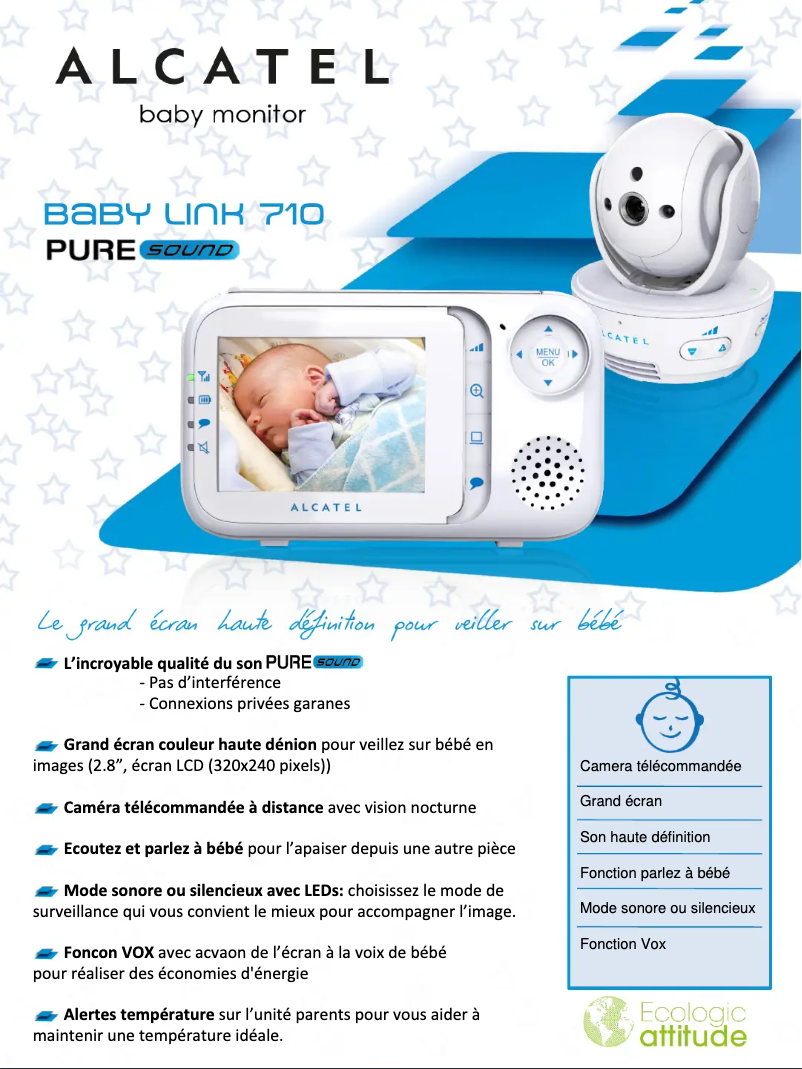 Page n°1 - Fiche technique Alcatel Baby Link 710