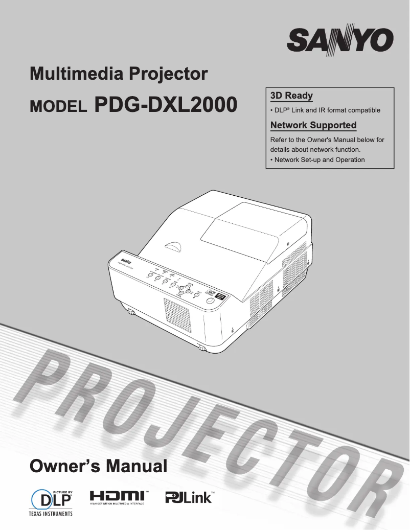 Image de la première page du manuel de l'appareil PDG-DXL2000