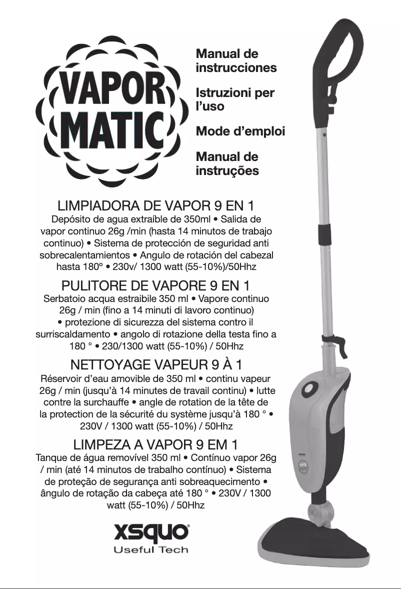 Page 1 de la notice Manuel utilisateur Xsquo VaporMatic