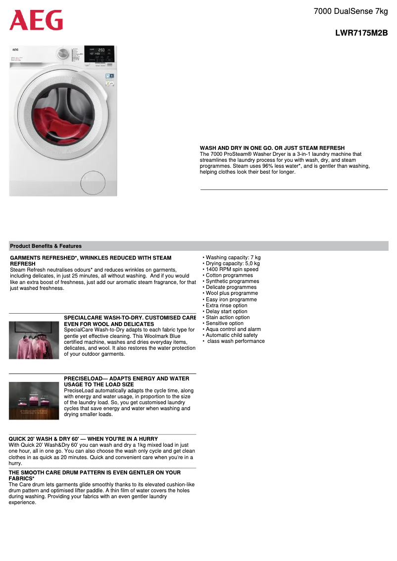 Image de la première page du manuel de l'appareil LWR7175M2B