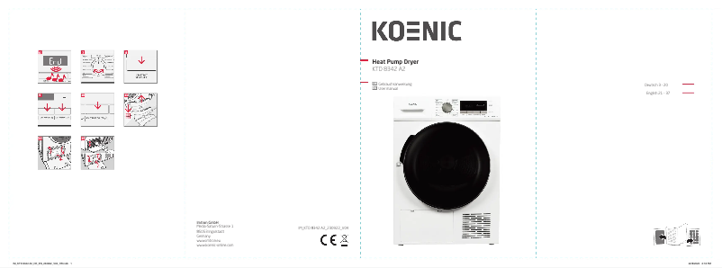 Page 1 de la notice Manuel utilisateur Koenic KTD 8342 A2