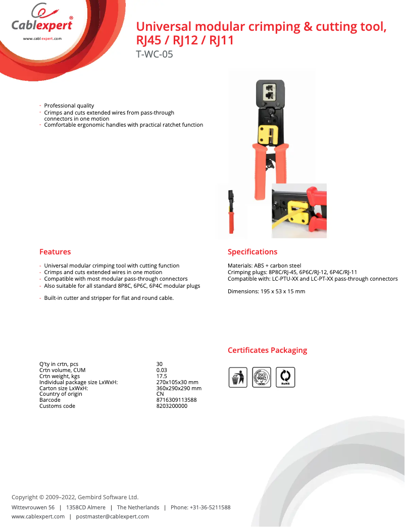 Image de la première page du manuel de l'appareil T-WC-05