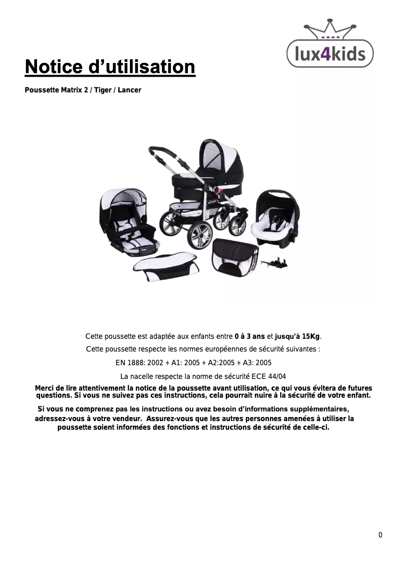 Image de la première page du manuel de l'appareil Tiger