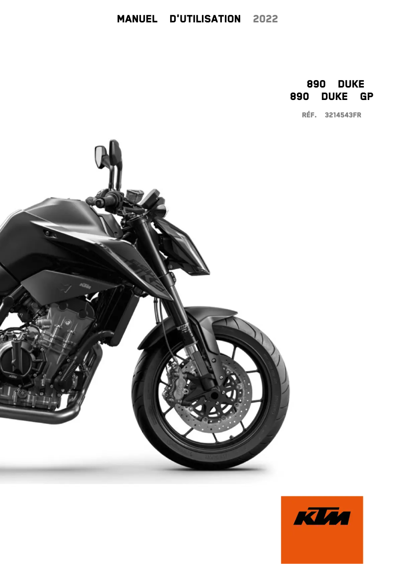 Página 1 del manual Manual de usuario KTM 890 Duke GP (2022)