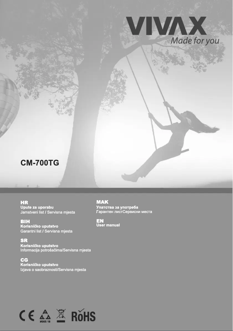 Image de la première page du manuel de l'appareil CM-700TG