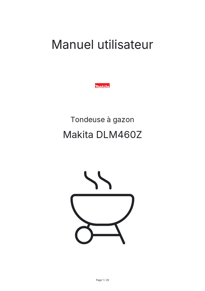 Page n°1 - Manuel utilisateur Makita DLM460Z