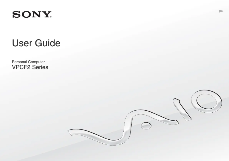 Page n°1 - Manuel utilisateur Sony Vaio VPCF232FX