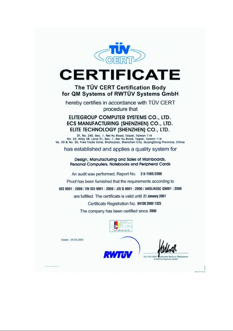 Page n°1 - Manuel utilisateur ECS NFORCE4-A754