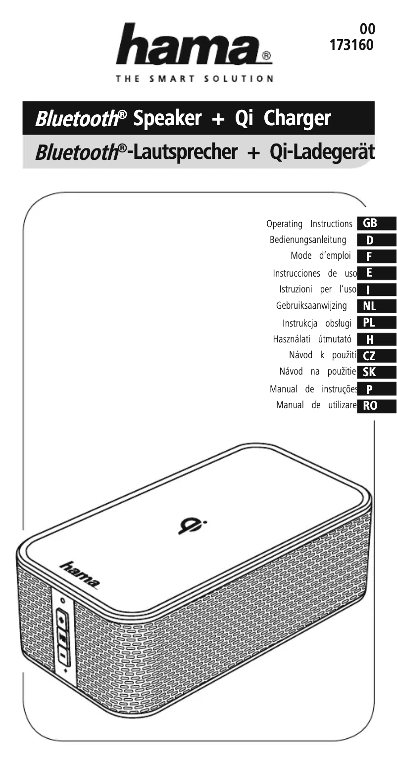 Page n°1 - Manuel utilisateur Hama Bluetooth Speaker