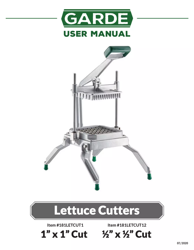 Image de la première page du manuel de l'appareil 181LETCUT1