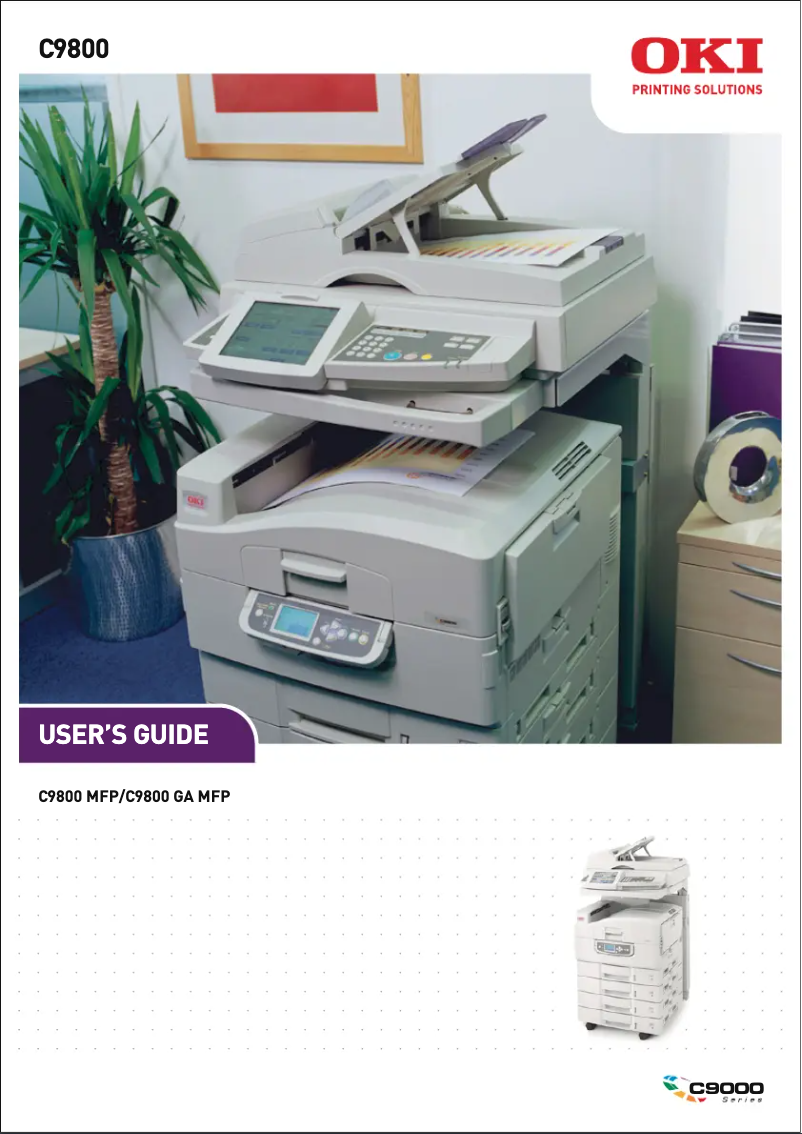 Image de la première page du manuel de l'appareil C9800GA MFP