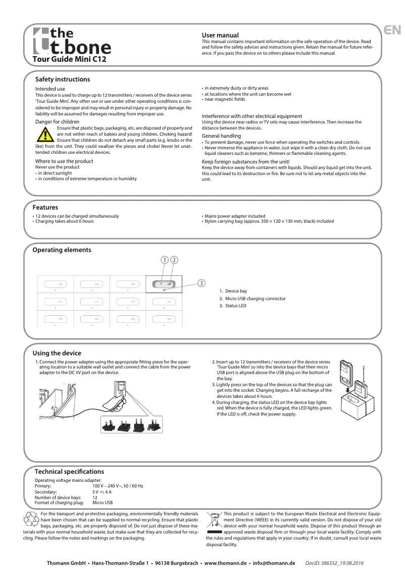 Image de la première page du manuel de l'appareil Tour Guide Mini C12
