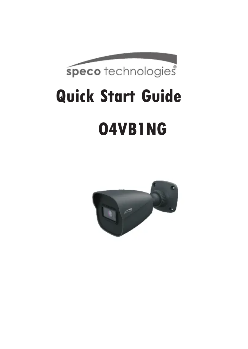 Page 1 de la notice Guide de démarrage rapide Speco Technologies O4VB1NG