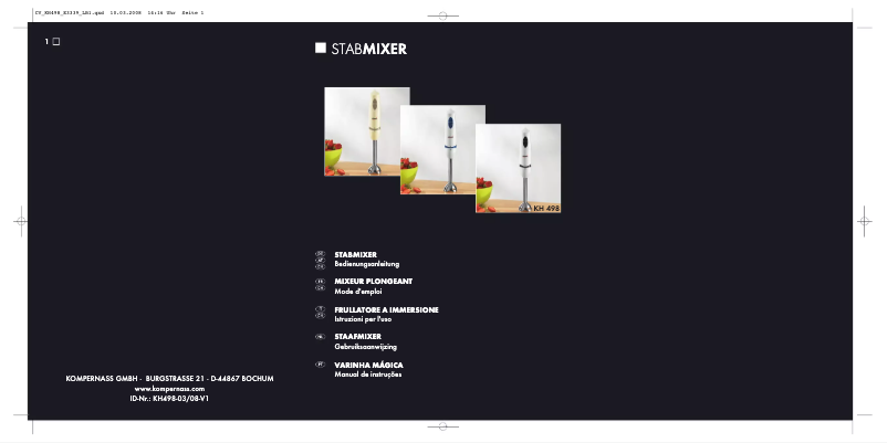 Image de la première page du manuel de l'appareil KH 498