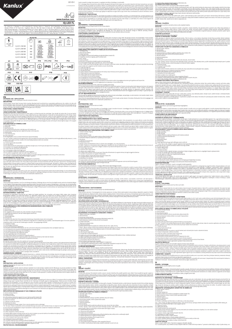 Image de la première page du manuel de l'appareil IQ-LED FL-10W-NW
