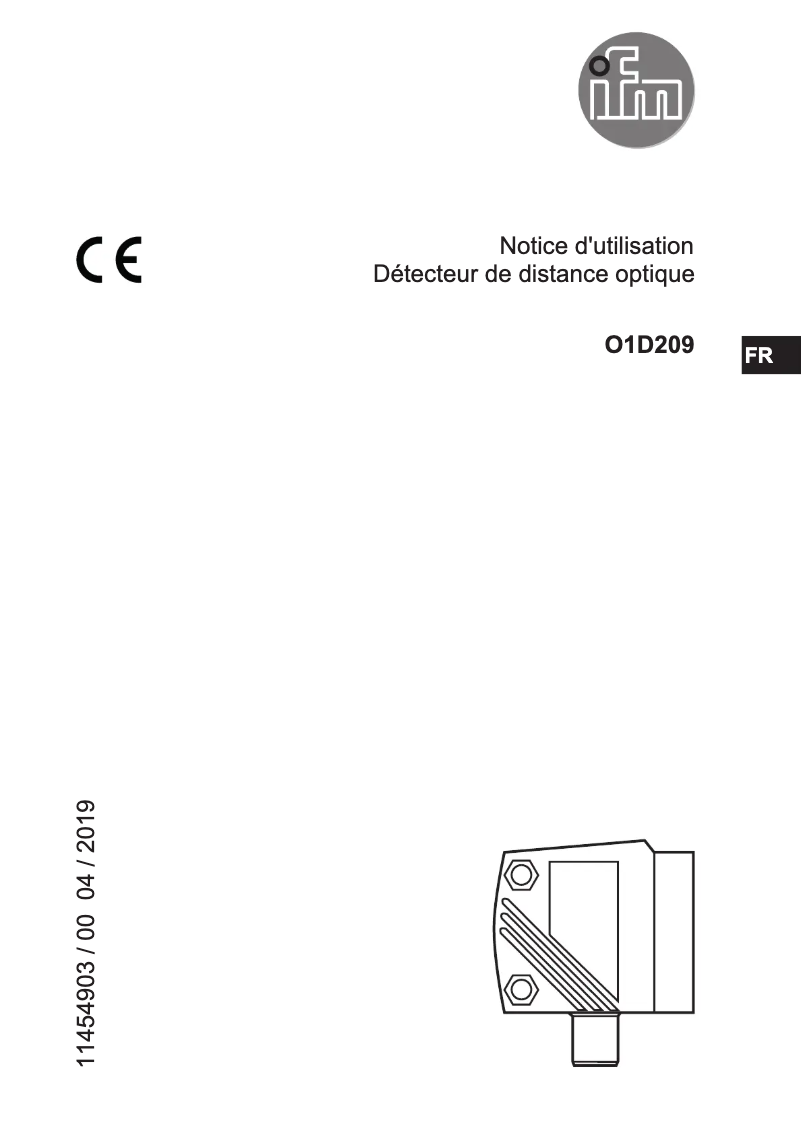 Page n°1 - Manuel utilisateur IFM O1D209