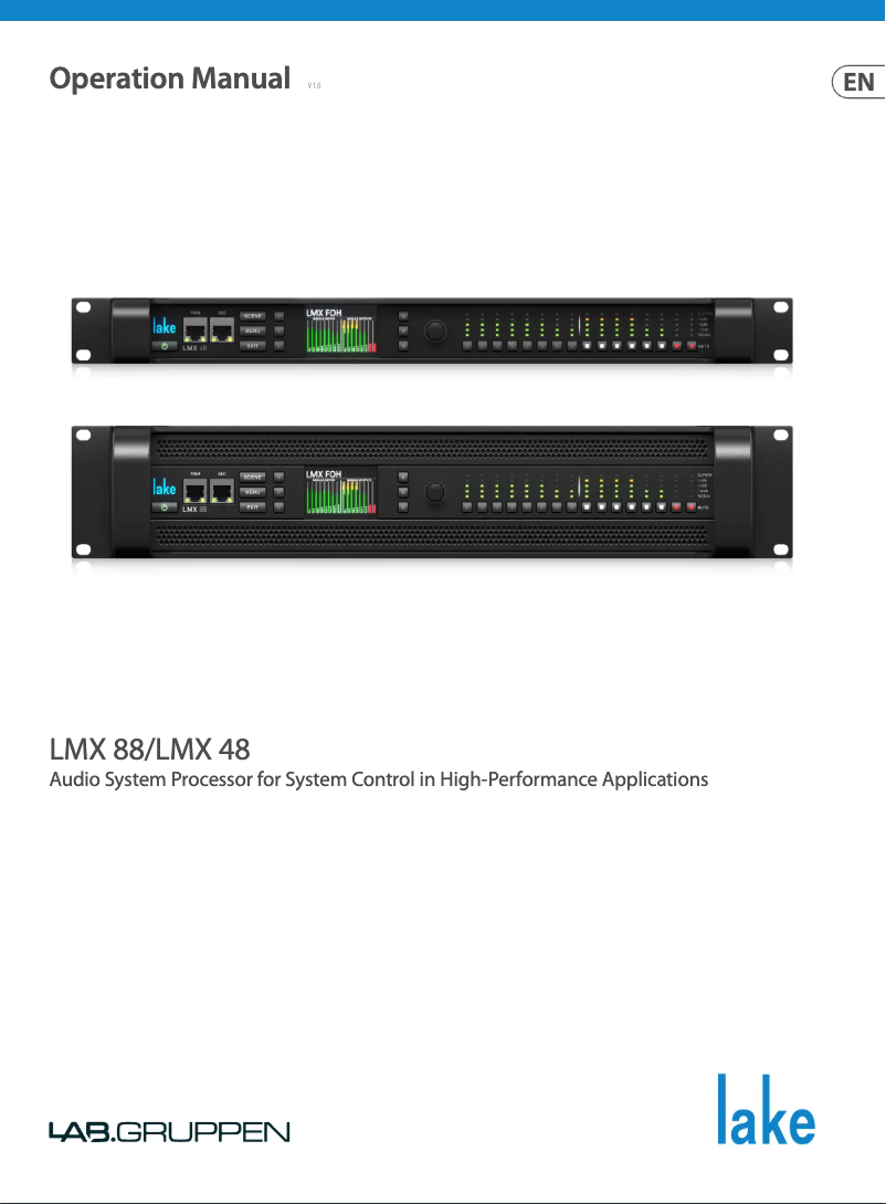 Page 1 de la notice Manuel utilisateur Lab Gruppen LMX 48
