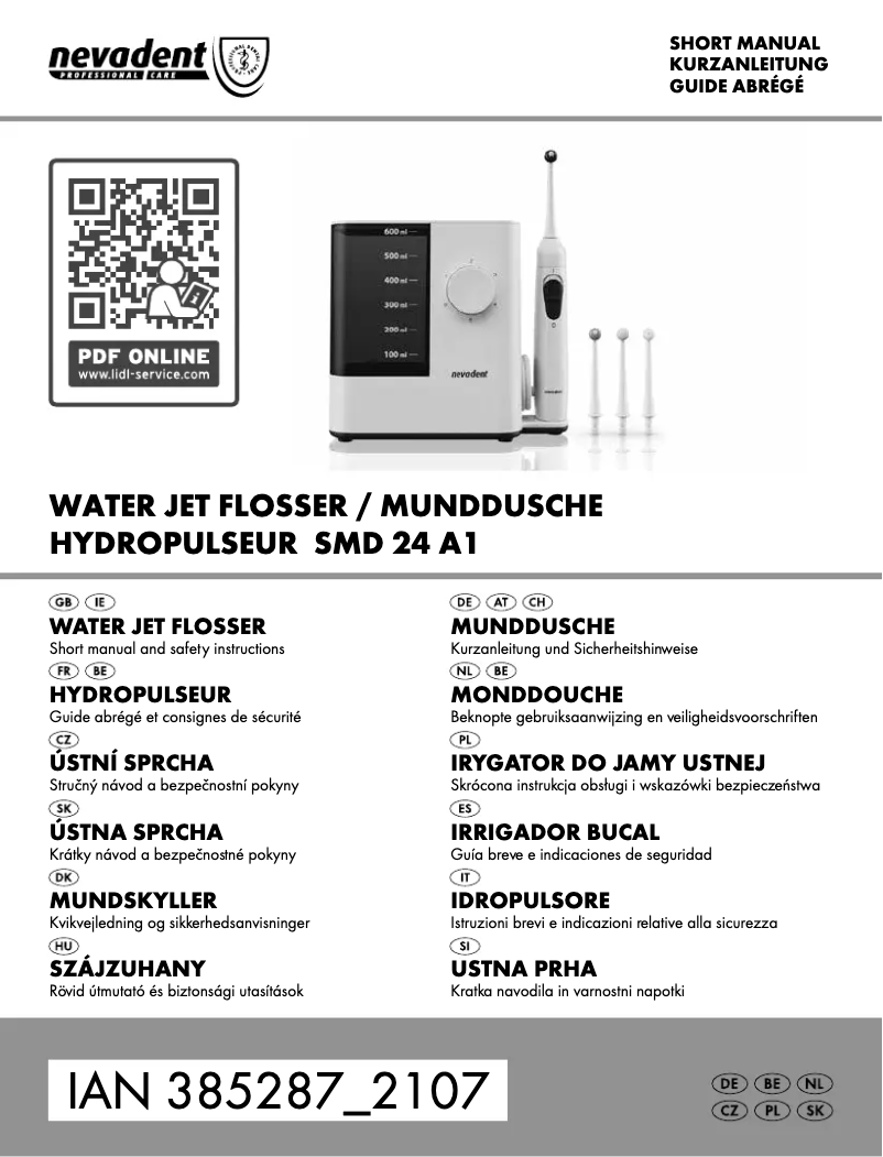 Page 1 de la notice Manuel utilisateur Nevadent NMD 3.7 B6