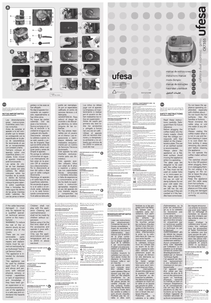 Page 1 de la notice Manuel utilisateur Ufesa CK7355