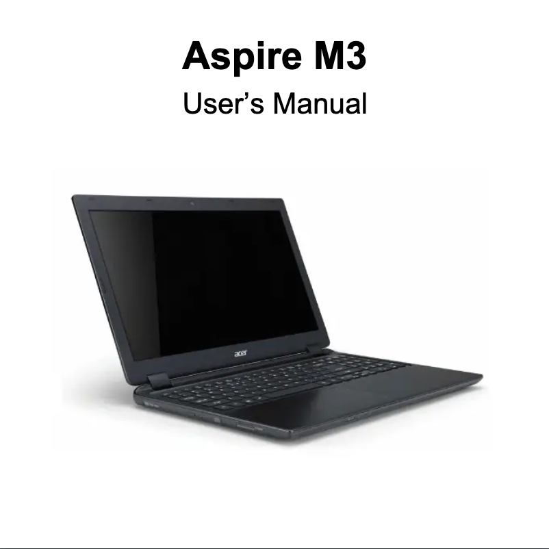 Page n°1 - Manuel utilisateur Acer Aspire M3-581G