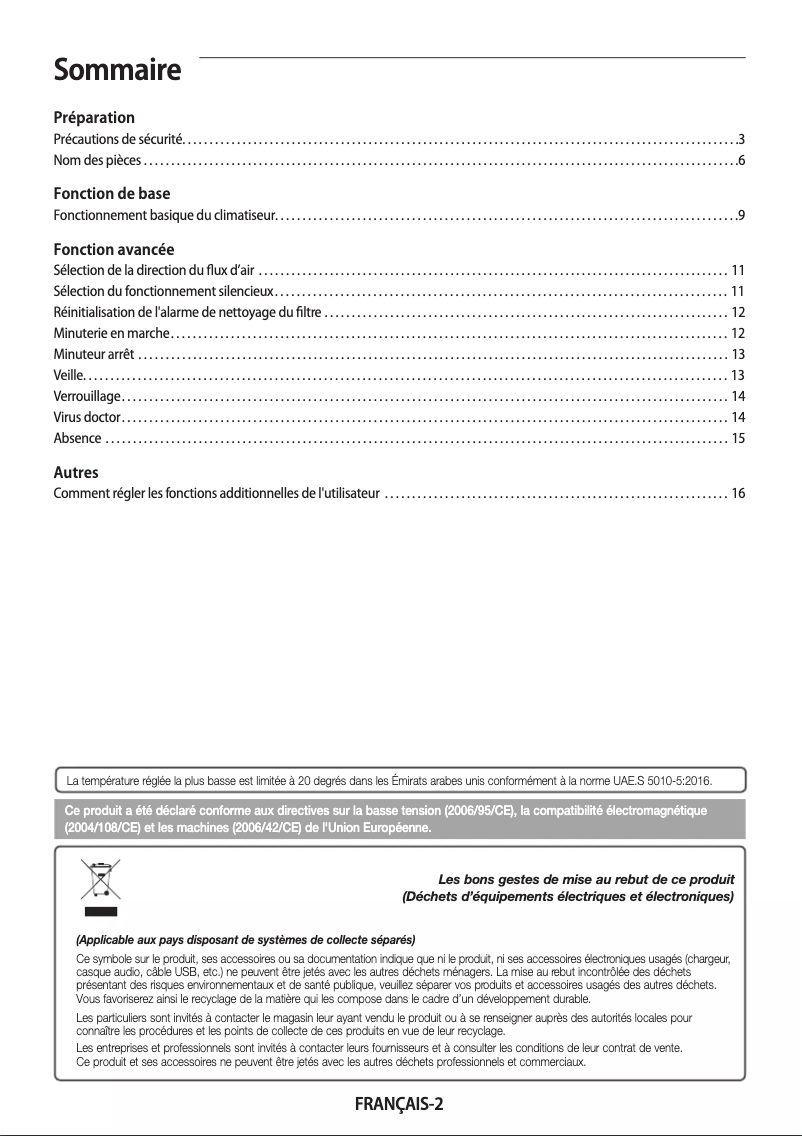 Page 1 de la notice Manuel utilisateur Samsung MWR-SH10N