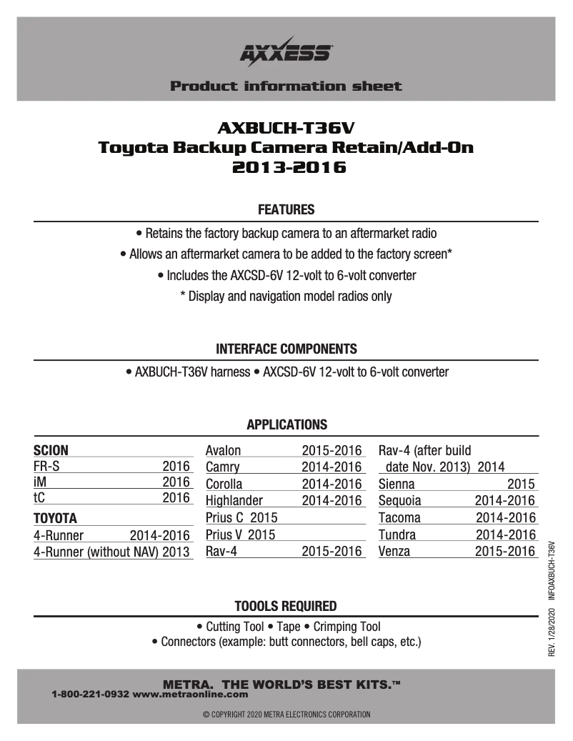 Página 1 del manual Ficha técnica AXESS AXBUCH-T36V