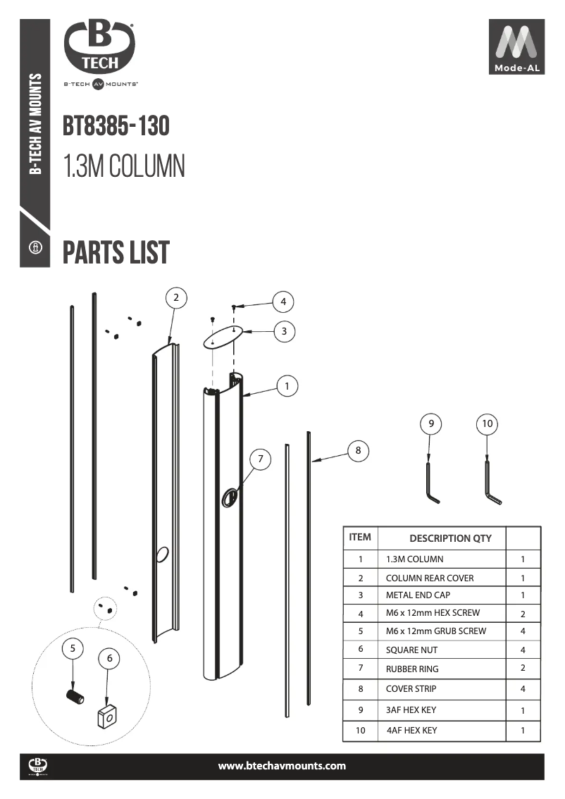 Página 1 del manual Manual de usuario B-Tech BT8385-130