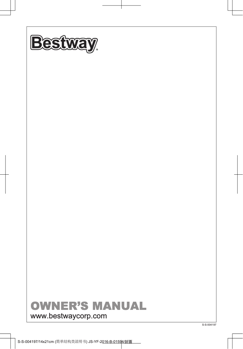 Page 1 de la notice Manuel utilisateur Bestway 43124