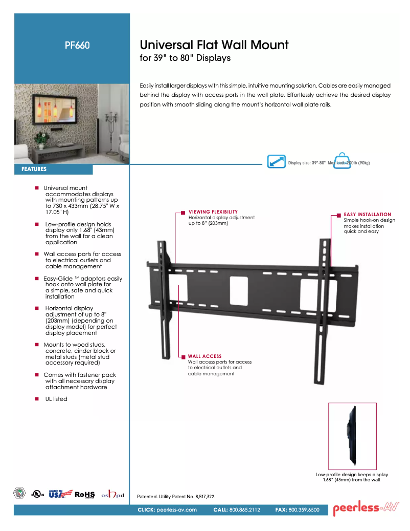 Page n°1 - Manuel utilisateur Peerless-AV PF660