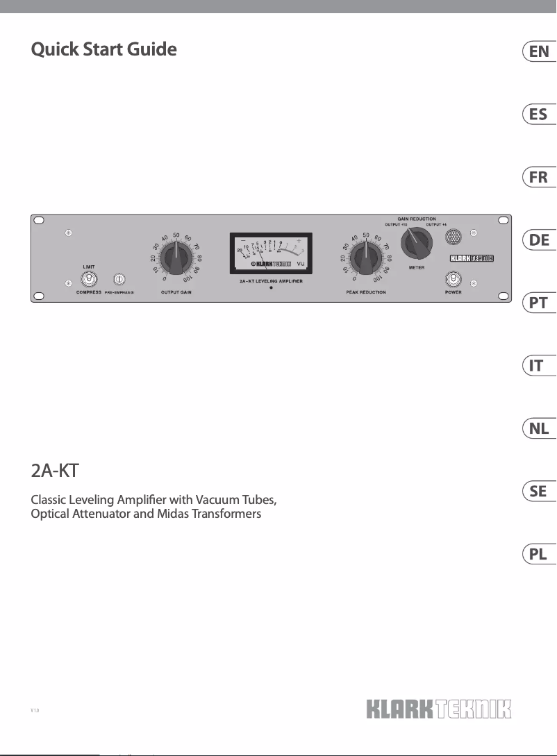 Page n°1 - Guide de démarrage rapide Klark Teknik 2A-KT