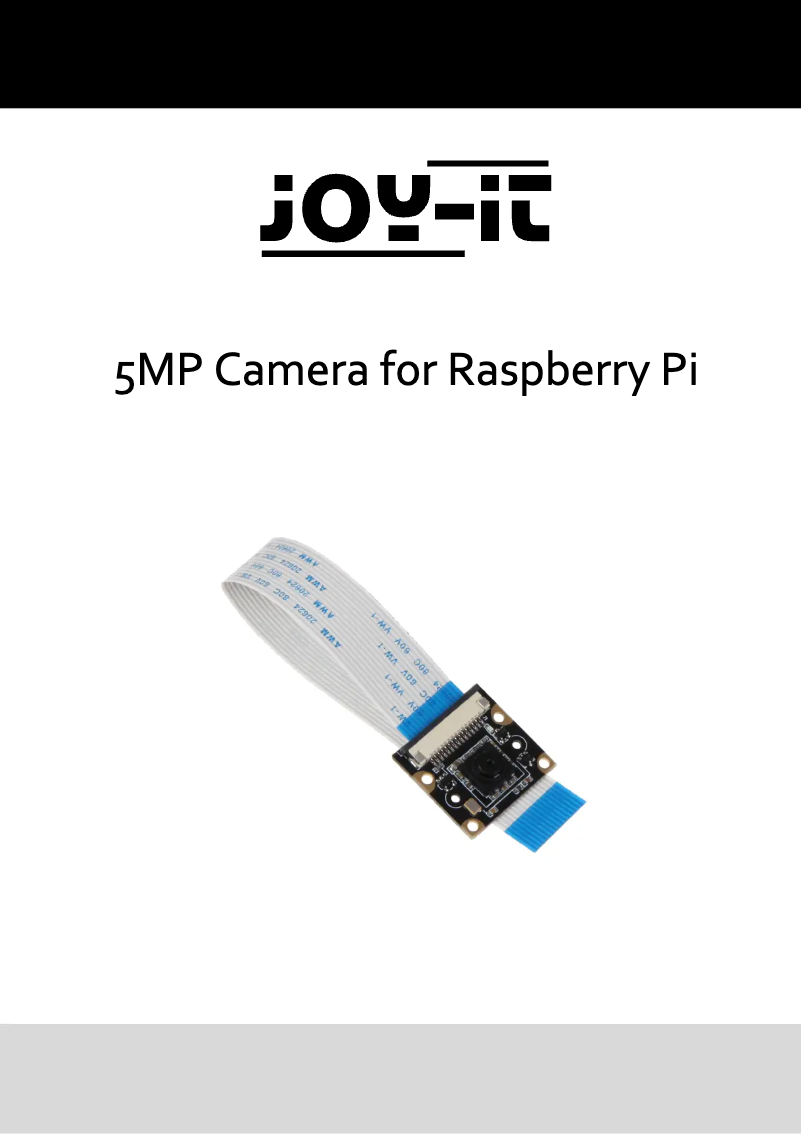 Page 1 de la notice Manuel utilisateur Joy-It rb-camera_JT