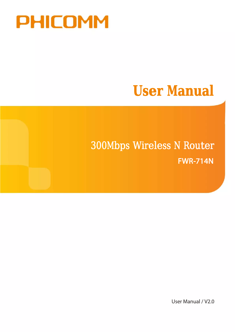 Page n°1 - Manuel utilisateur Phicomm FWR-714N