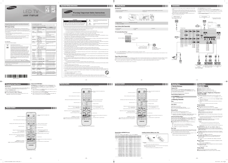 Page n°1 - Manuel utilisateur Samsung UA40H5100