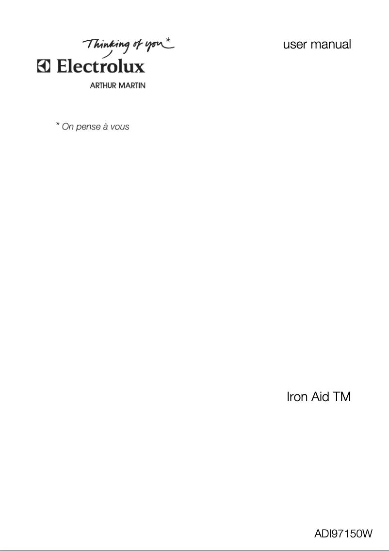 Page n°1 - Manuel utilisateur Arthur Martin-Electrolux ADI 97150 W