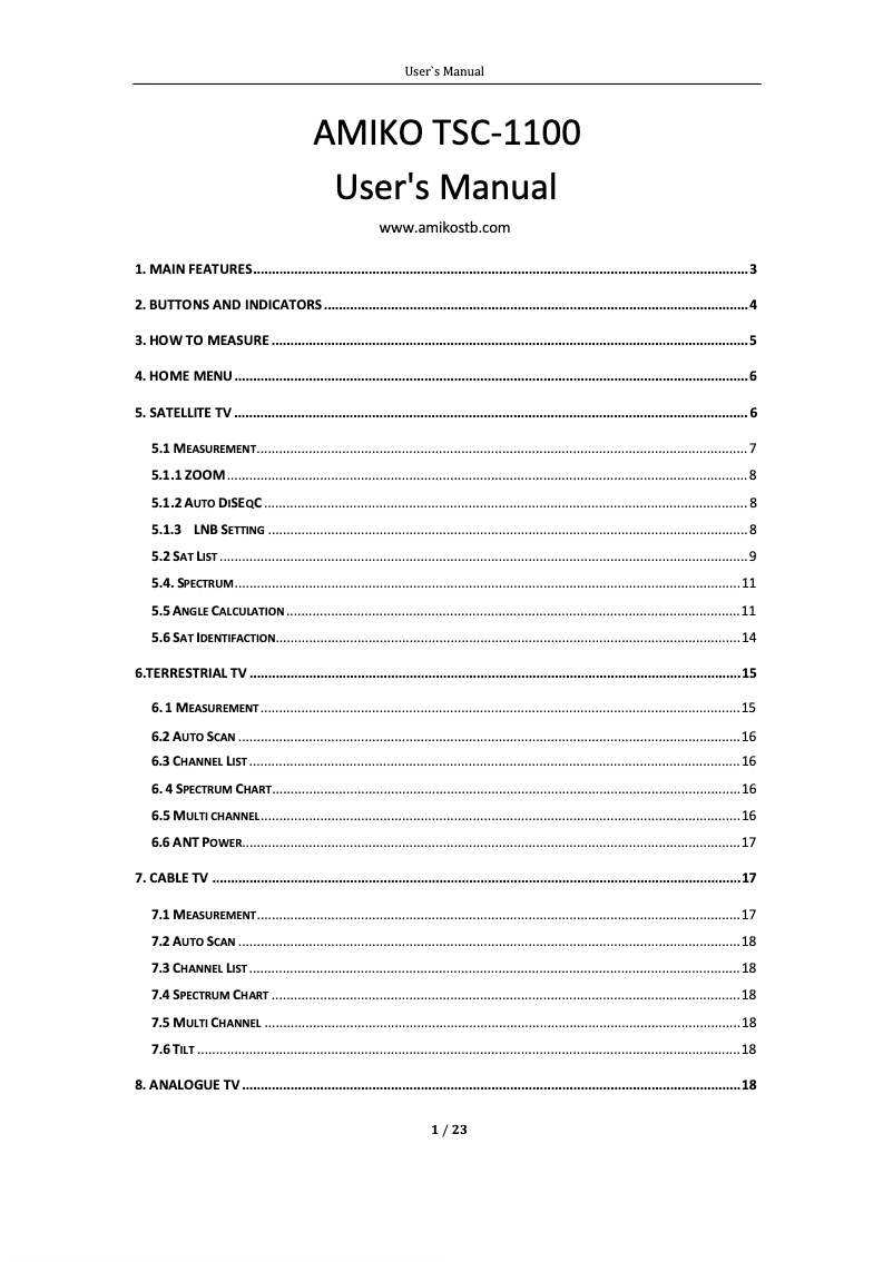 Image de la première page du manuel de l'appareil TSC-1100