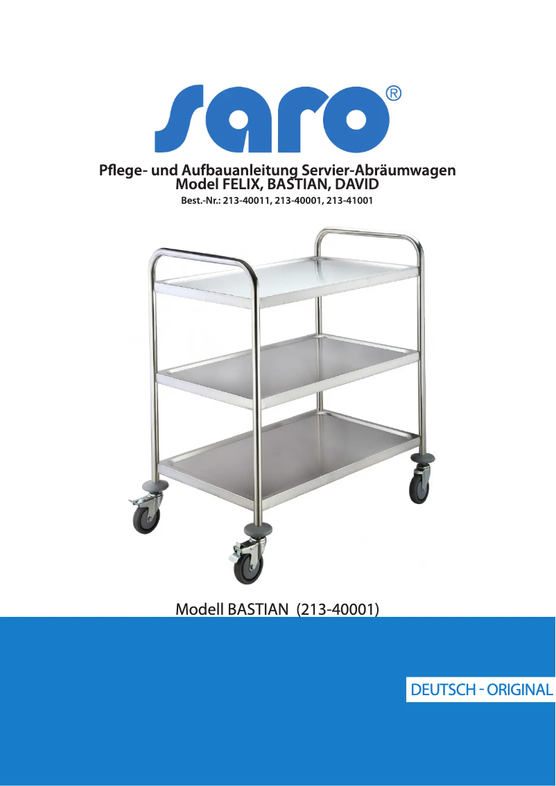 Page 1 de la notice Manuel utilisateur Saro BASTIAN