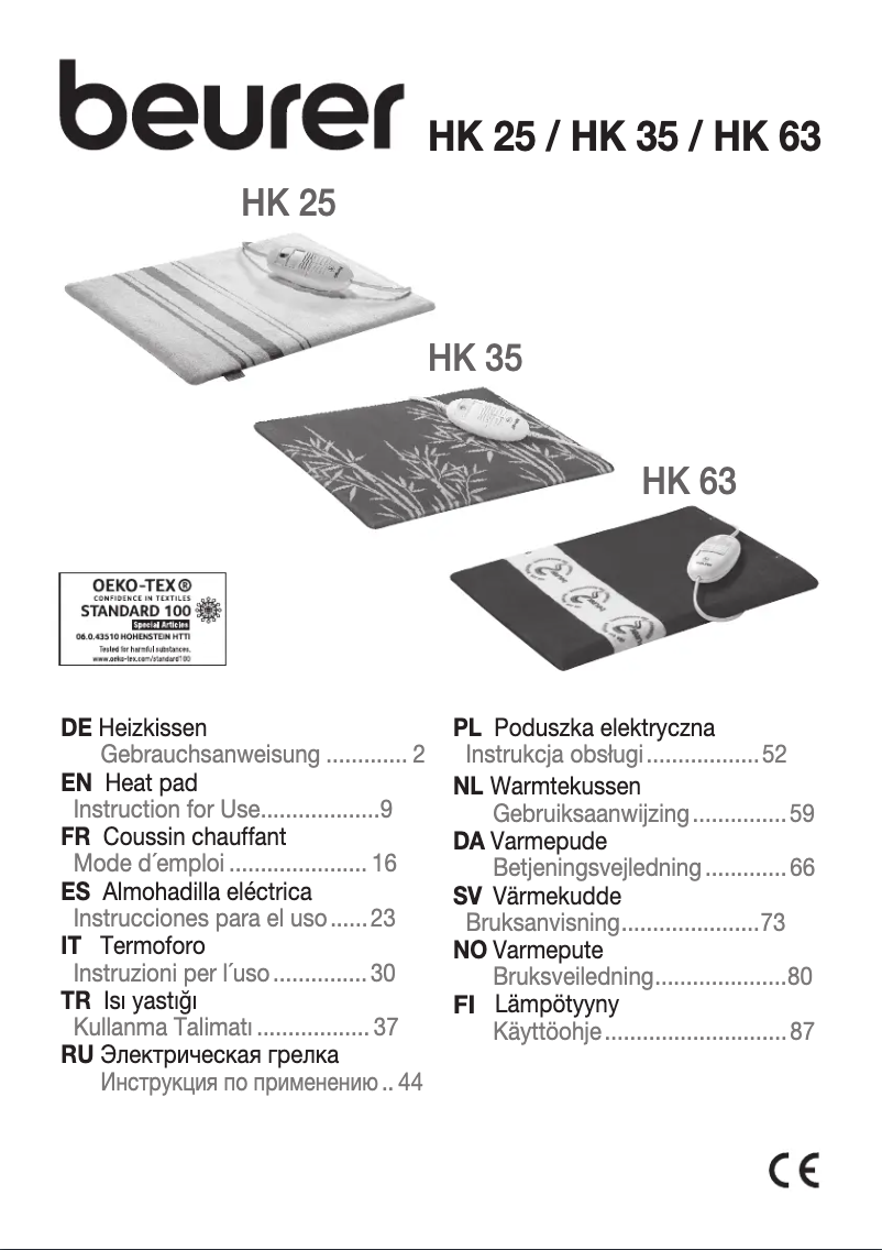 Imagen de la primera página del manual del dispositivo HK 25