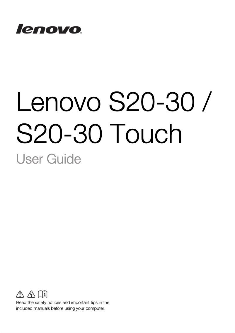 Page n°1 - Manuel utilisateur Lenovo IdeaPad S20-30 Touch
