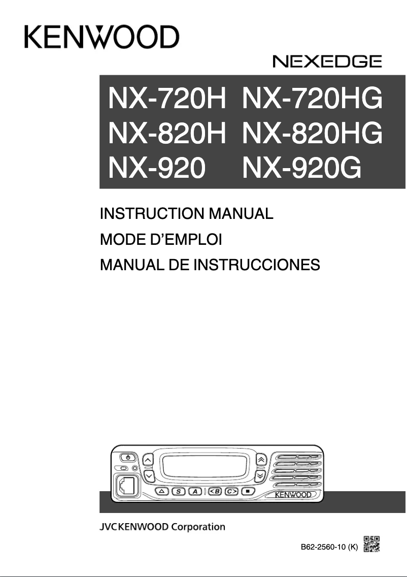 Page 1 de la notice Manuel utilisateur Kenwood NX-920G