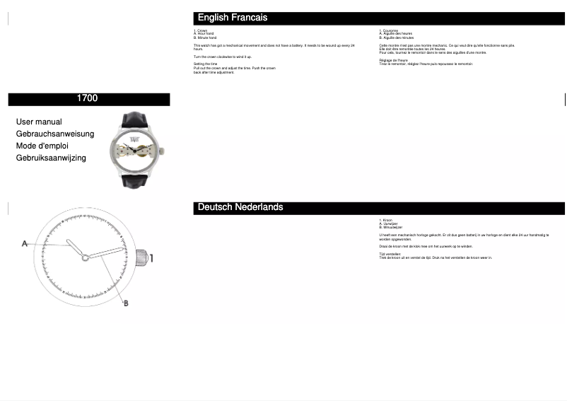 Page n°1 - Manuel utilisateur Davis 1700