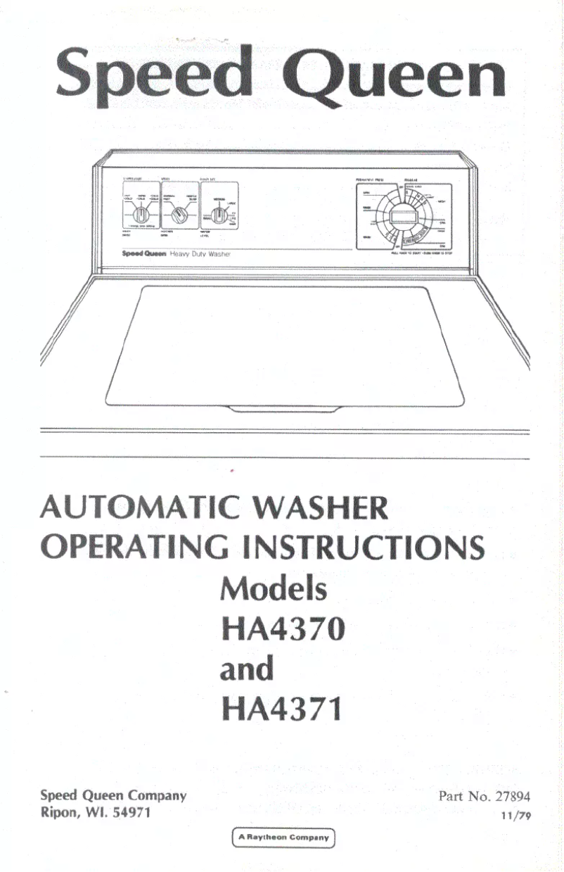 Página 1 del manual Manual de usuario Speed Queen HA4371