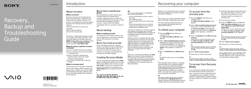 Página 1 del manual Manual de usuario Sony Vaio SVP132290S