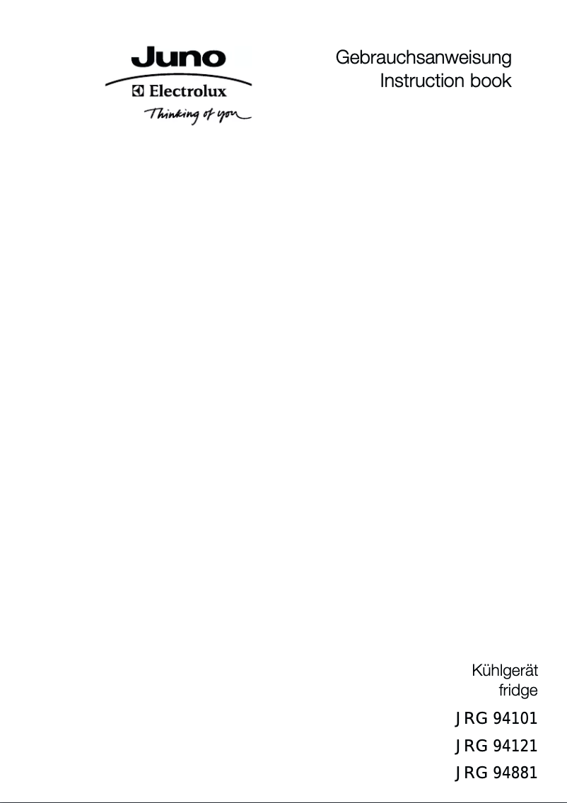 Page 1 de la notice Manuel utilisateur Juno Electrolux JRG94121