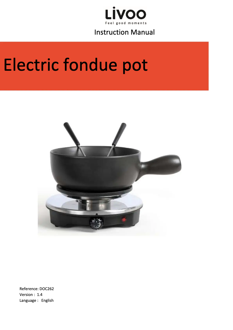 Page 1 de la notice Manuel utilisateur Livoo DOC262