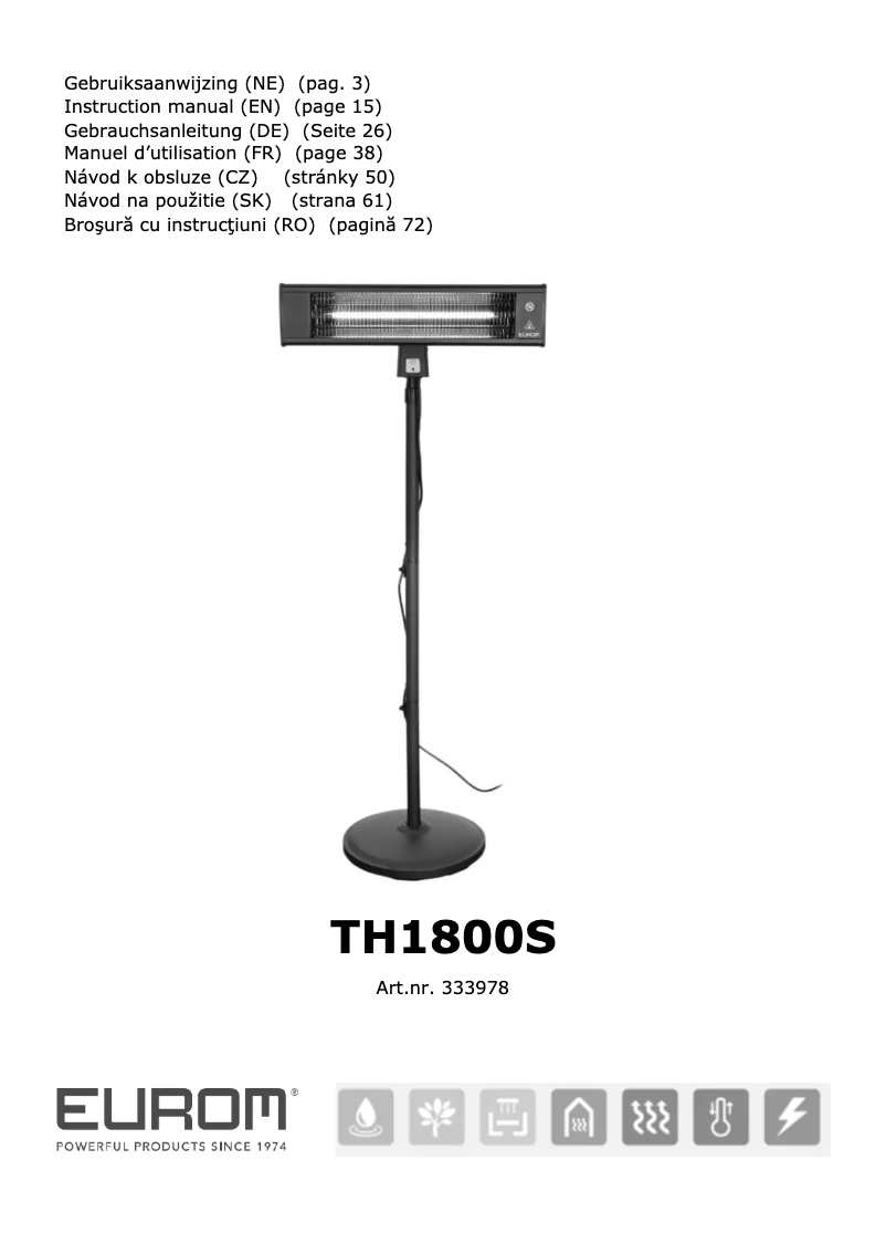 Imagen de la primera página del manual del dispositivo TH1800S