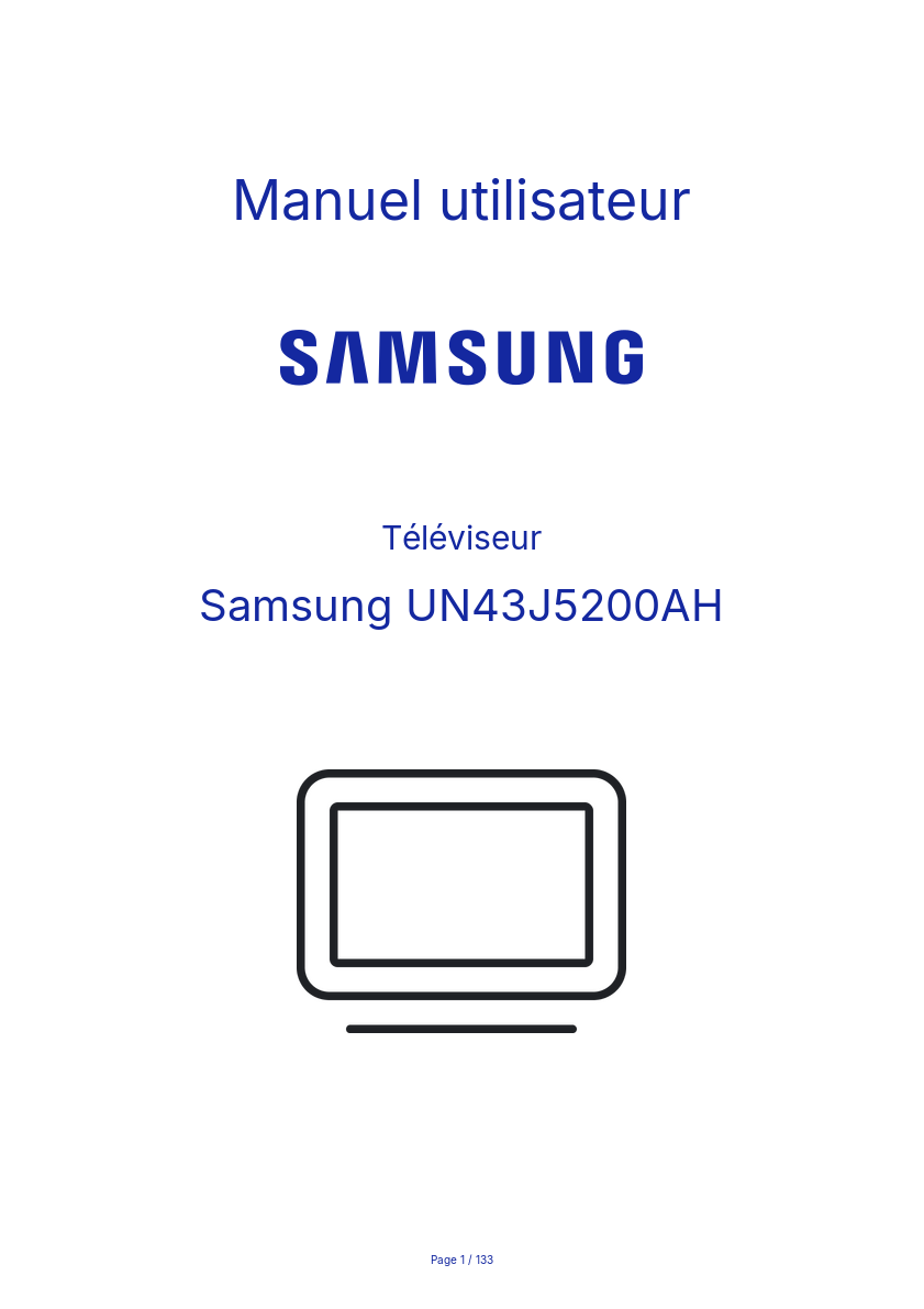Page n°1 - Manuel utilisateur Samsung UN43J5200AH
