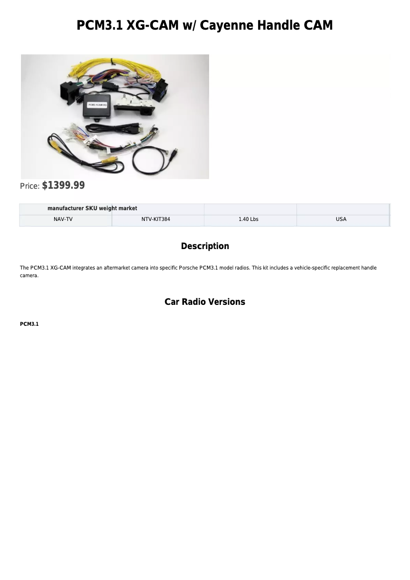 Image de la première page du manuel de l'appareil NVT-KIT384