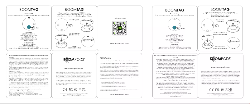 Page n°1 - Manuel utilisateur Boompods BOOMTAG