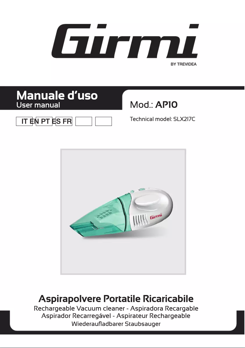Page 1 de la notice Manuel utilisateur Girmi AP10