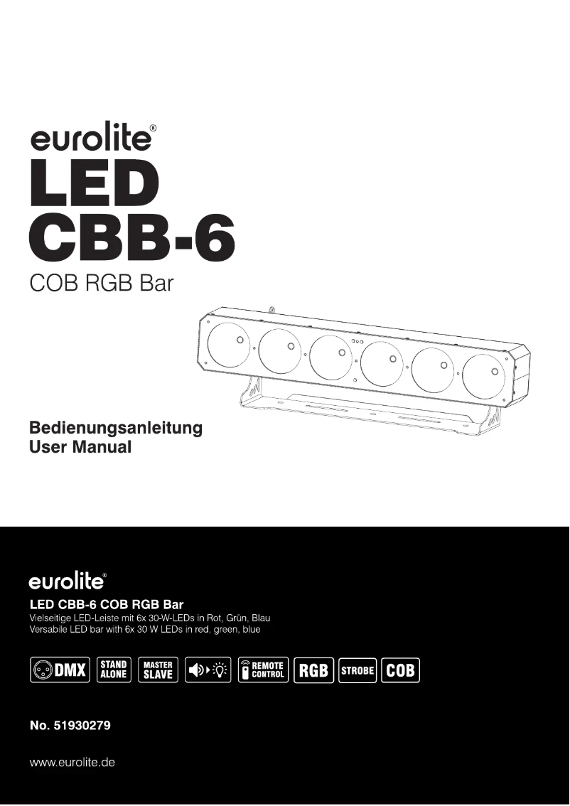 Page 1 of the manual User Manual Eurolite LED CBB-6 COB RGB Bar